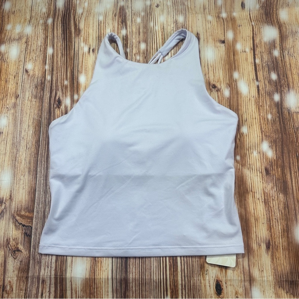 NWT FABLETICS STRAPPY BUILT-IN BRA TANK LILAC WHISPER SIZE MEDIUM